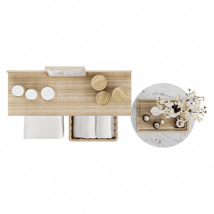 Приставной столик с декором для ванной Приставной столик с декором для ванной