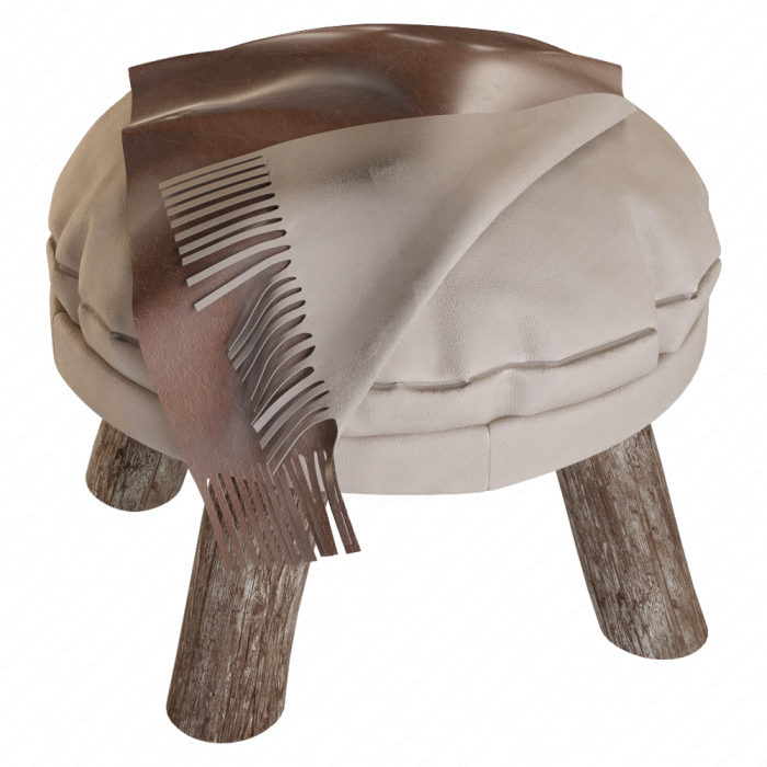 Пуф из кожи Mattak