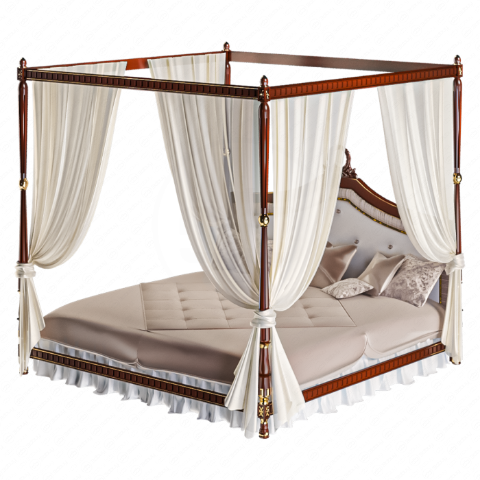 Кровать с каркасом для штор