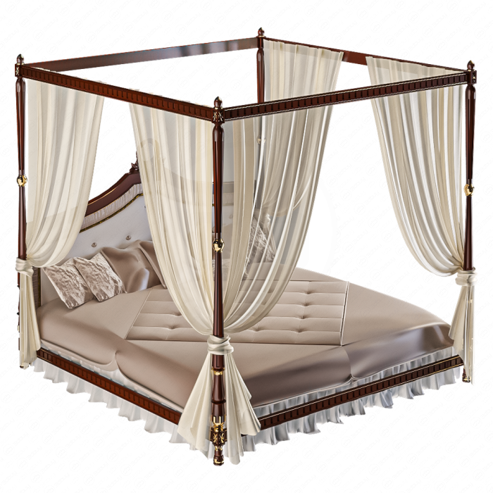 Кровать с каркасом для штор