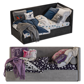 Single beds in two shades.