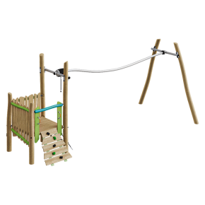 Children's play tower with a ropeway from KOMPAN