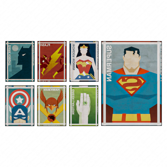 Постеры с изображениями супергероев