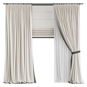 Шторы с кантом и подхватом светлые