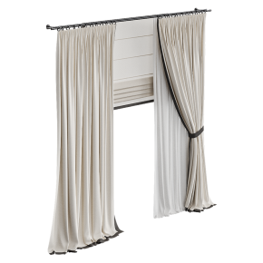 Шторы с кантом и подхватом светлые