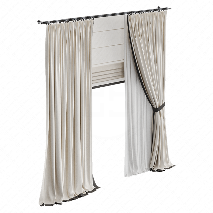 Шторы с кантом и подхватом светлые