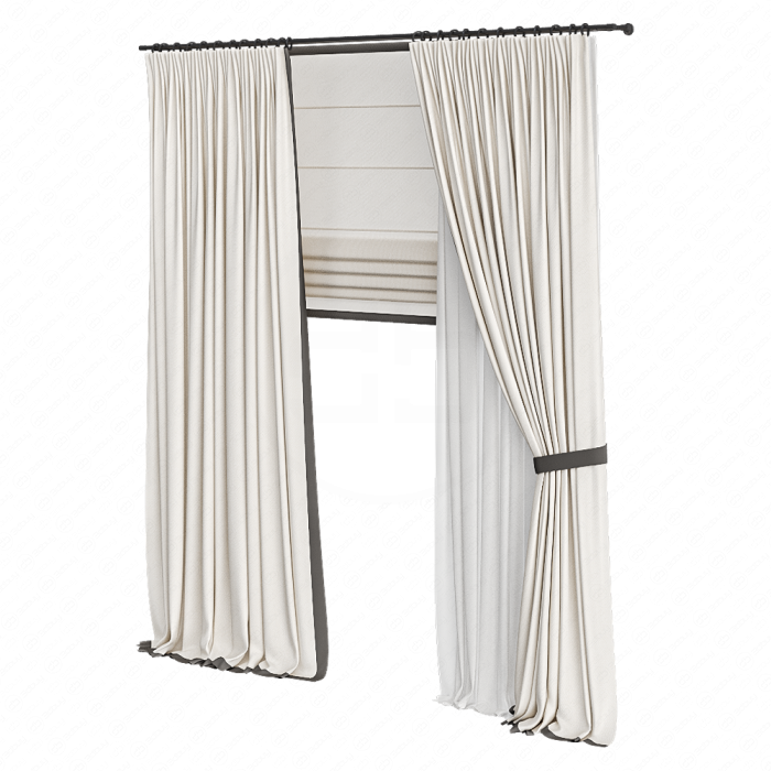 Шторы с кантом и подхватом светлые