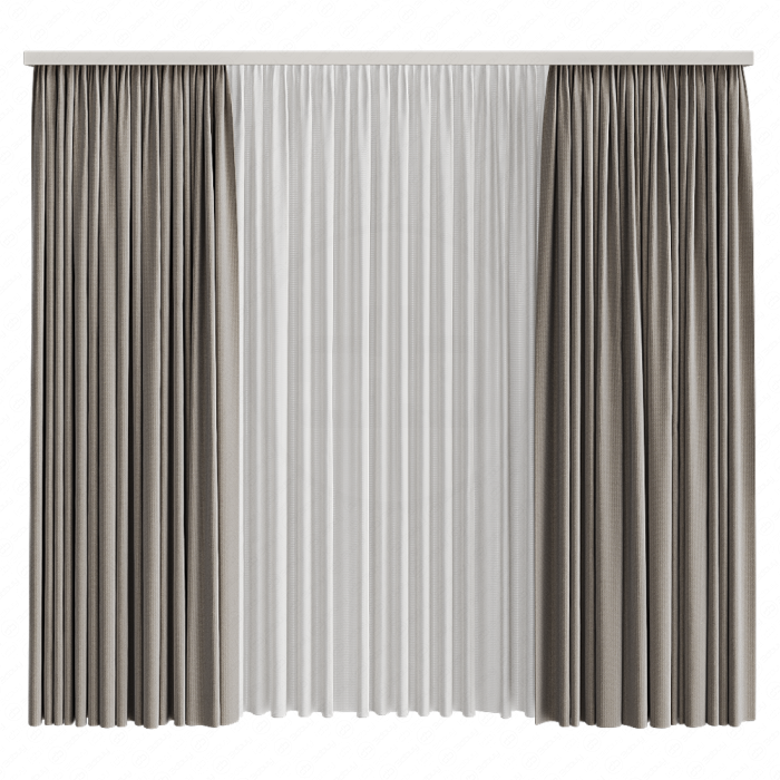 Шторы серо-бежевые в пол Шторы серо-бежевые в пол