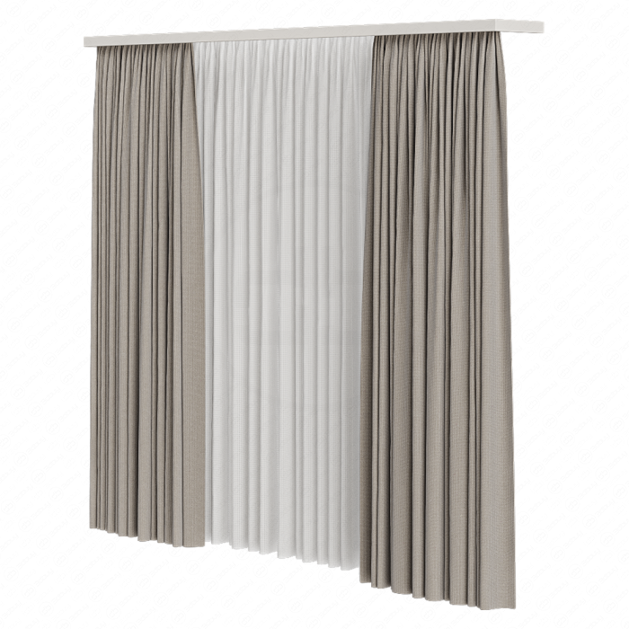 Шторы серо-бежевые в пол Шторы серо-бежевые в пол