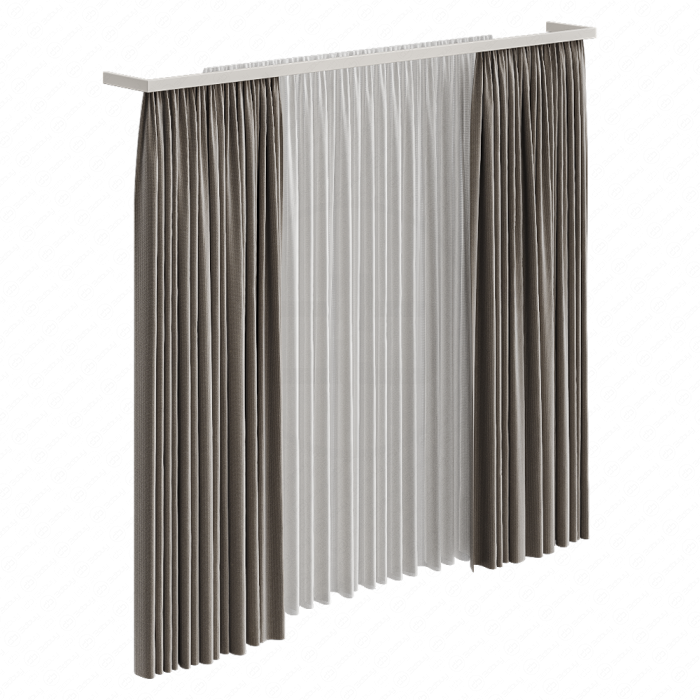 Шторы серо-бежевые в пол Шторы серо-бежевые в пол