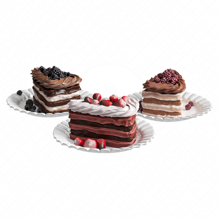 Пирожные суфле с кремом и ягодами