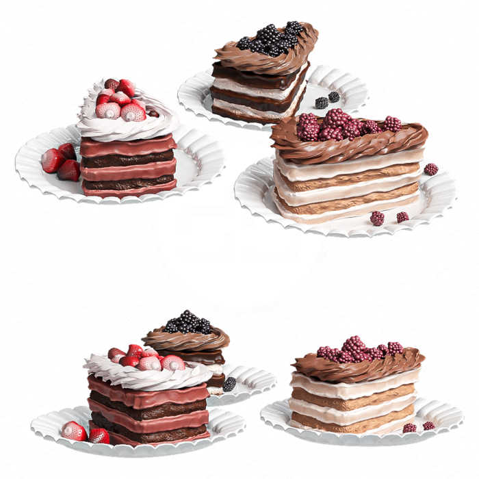 Пирожные суфле с кремом и ягодами