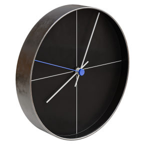 Wall clocks with a metal frame.
