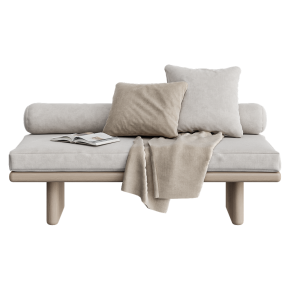 A seat by the window with cushions.