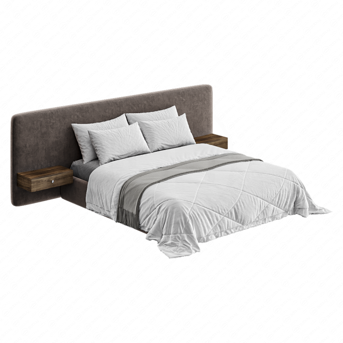 Кровать коричневая двуспальная Finn Prices