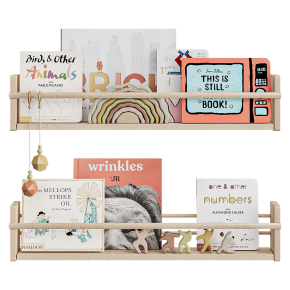 Decorative set for a children's room with shelves.