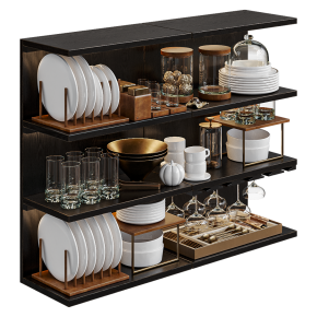 Cupboard with dishes by Autumn Golden