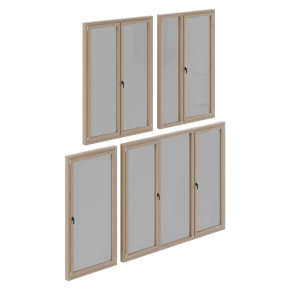 Wooden balcony door.