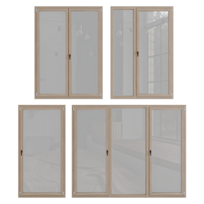 Wooden balcony door.