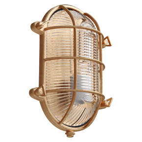 Oval brass light fixture