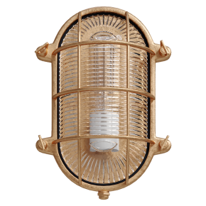 Oval brass light fixture