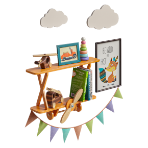 Airplane shelf for a children's room