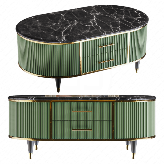 Тв тумба Faux Marble Top Green