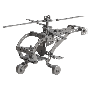 A helicopter model from a construction set.