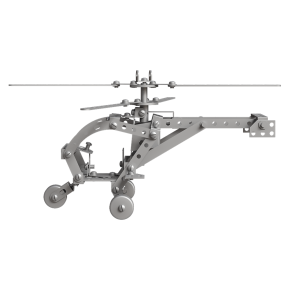 A helicopter model from a construction set.