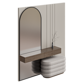 Console with an arched mirror Hallway