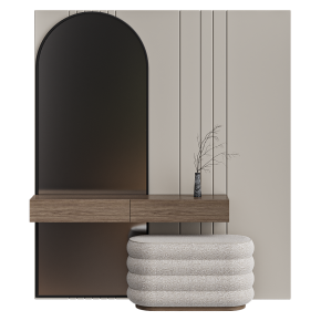 Console with an arched mirror Hallway