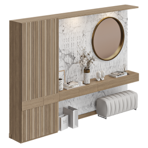 A wall unit with a dressing table for the bedroom.