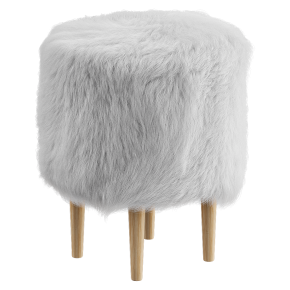 White woolen pouf