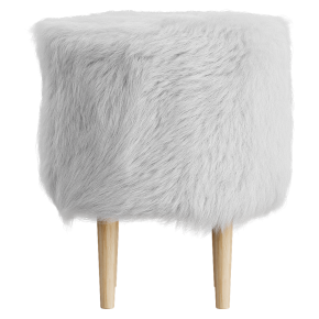 White woolen pouf