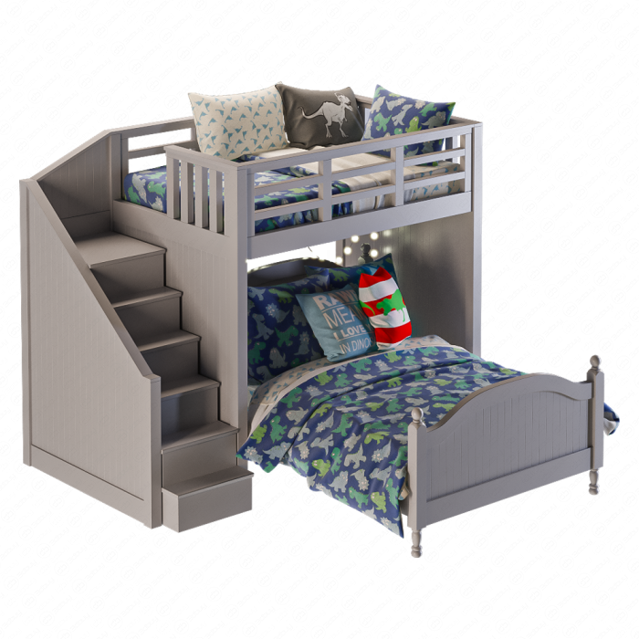 Кровать-чердак с лестницей и нижней кроватью Catalina от Pottery Barn Kids