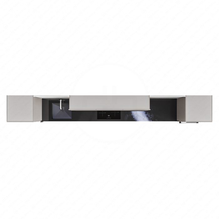 Кухня белая прямая с подсветкой Кухня белая прямая с подсветкой