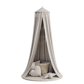 Nursery canopy with pillows