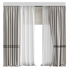 Шторы светло-бежевые с подхватами