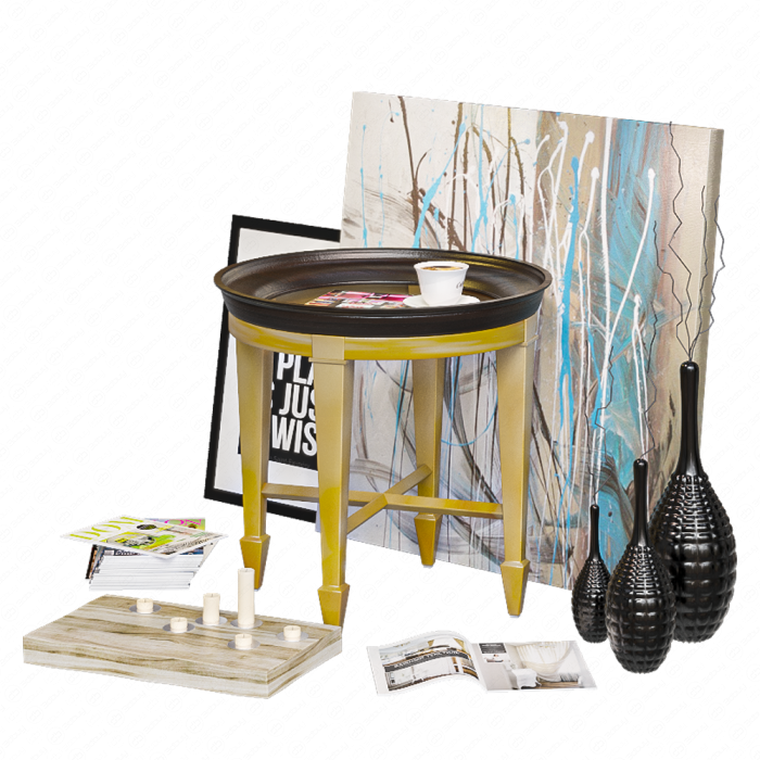 Luna End Table с декоративным набором