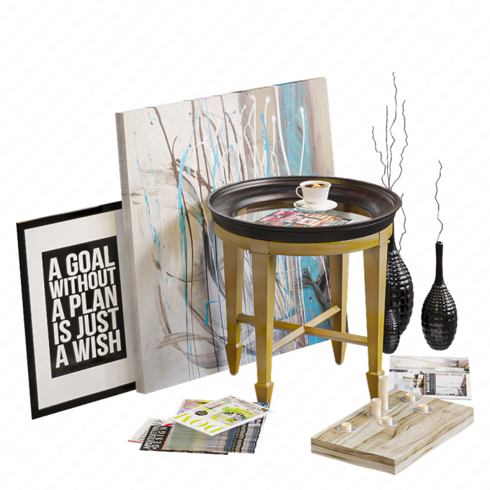 Luna End Table с декоративным набором