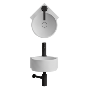 Угловая раковина Regal White Micro