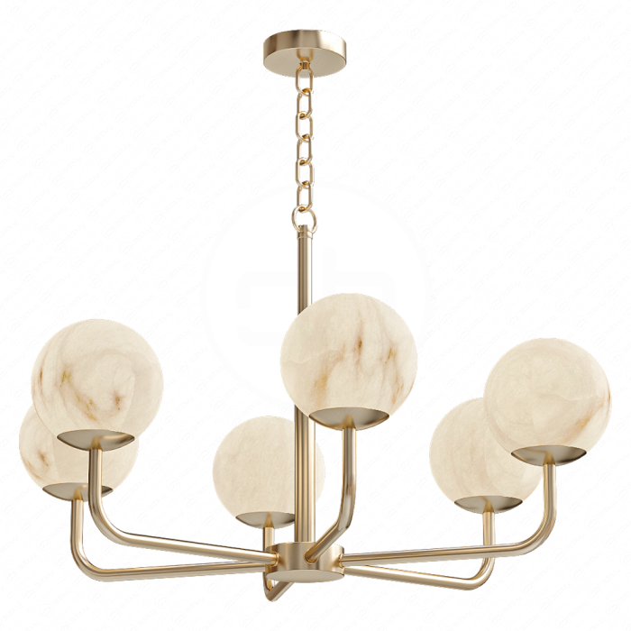 Люстра Round Alabaster Brass