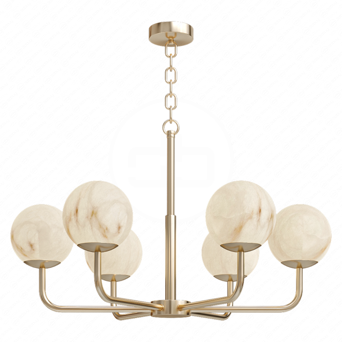 Люстра Round Alabaster Brass
