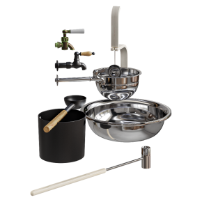 Кран для бани, шайки, ковши