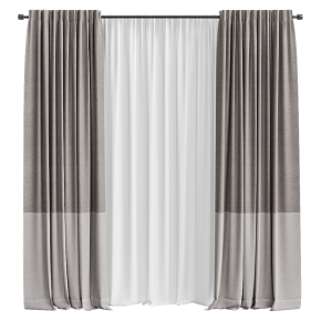 Шторы коричневые с тюлем