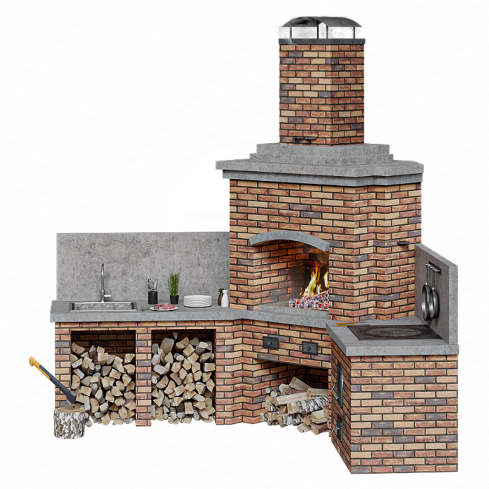 Печь барбекю Brick BBQ 2