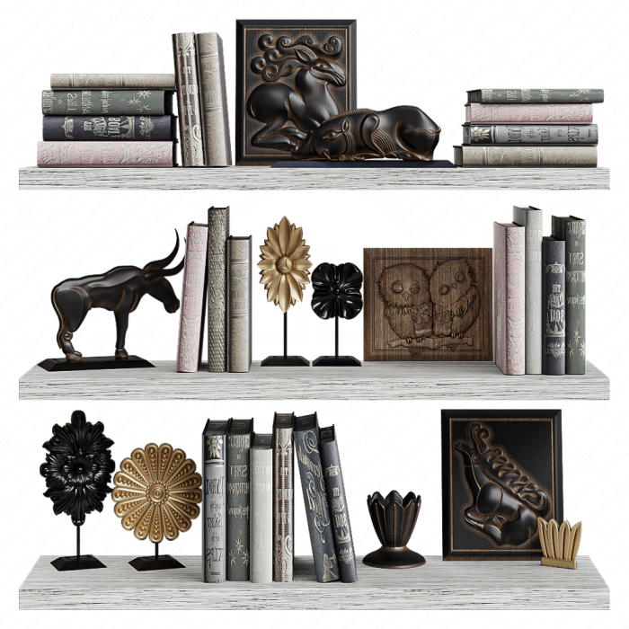 Декоративный набор с картинами животных и книгами