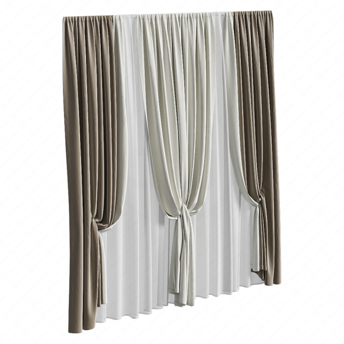 Шторы подвязанные с тюлем