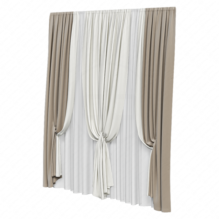 Шторы подвязанные с тюлем