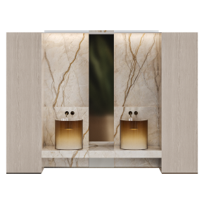 Bathroom furniture with glowing sinks